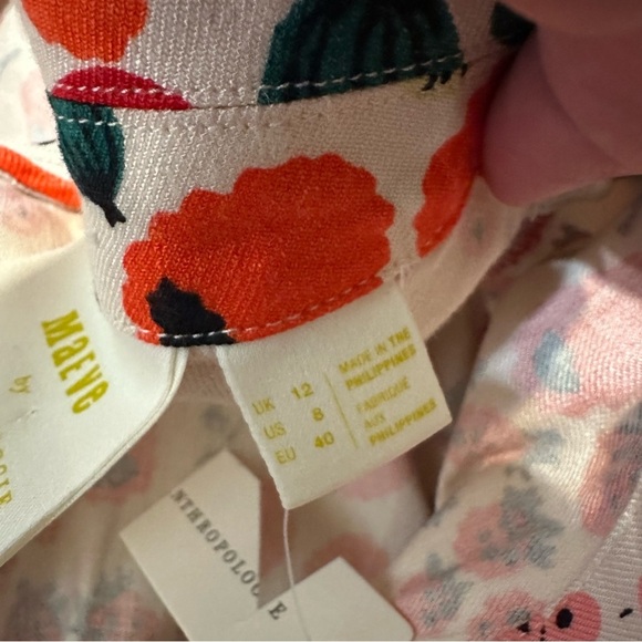 Anthropologie Maeve Red and Green Floral romper with Flutter Sleeves size 8 - Picture 10 of 13
